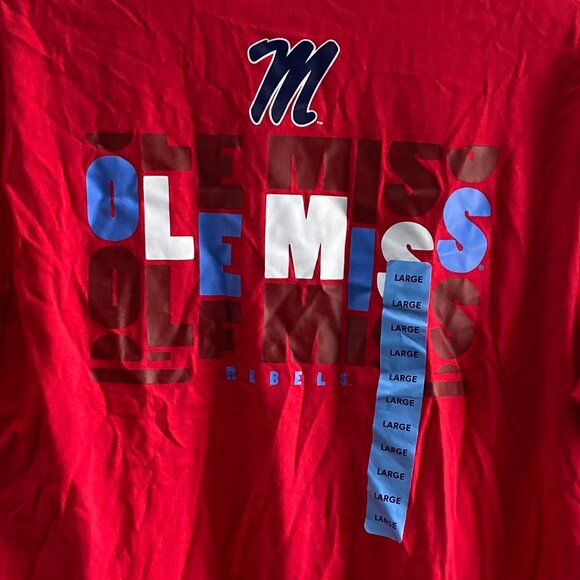Ole Miss Rebels Champion Chest Pocket Short Sleeve T-Shirt Men's Large Red NWT - Picture 3 of 3
